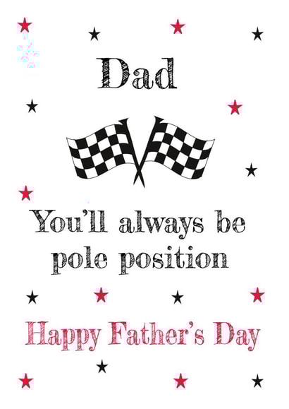 Heartfelt Father's Day Card - Always Be Pole Position - F1 created by Missycards