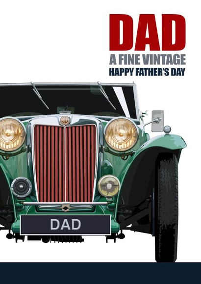 Classic Father's Day Card - Vintage Sports Car created by RetroMotion Artwork