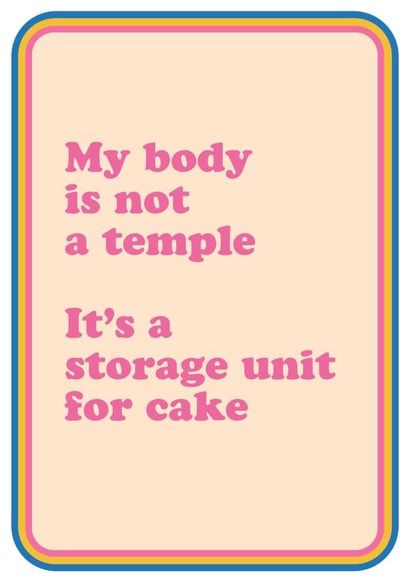 'Storage Unit for Cake' Birthday Card created by Cath Tate Cards