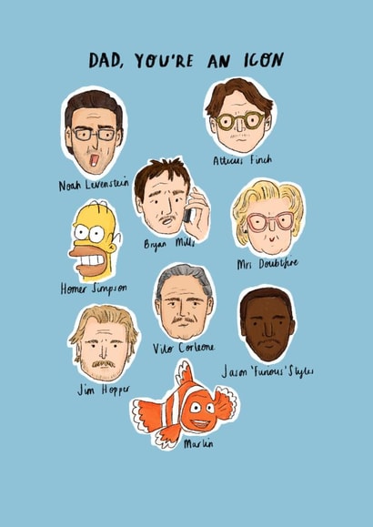 Father's Day Card - Famous Dads - Film Nerd - Dad, You're An Icon created by Isabella