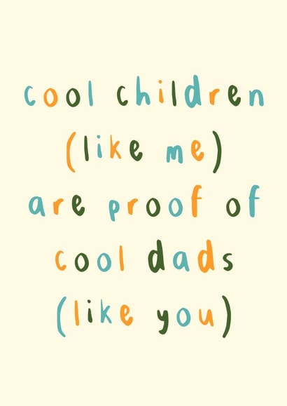 Cool Dad, Cool Children Fathers Day Card created by edenwtrs (Illustrations by Eden Waters)