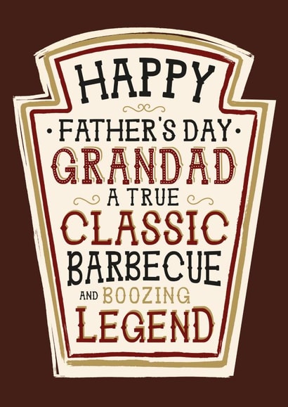 Funny Father's Day Card - Heinz Barbecue Sauce - Grandad created by  la la la     Designs