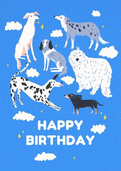 Paw-some Birthday Wishes - Fun and Playful Dog-Themed Postcard created by Starlings