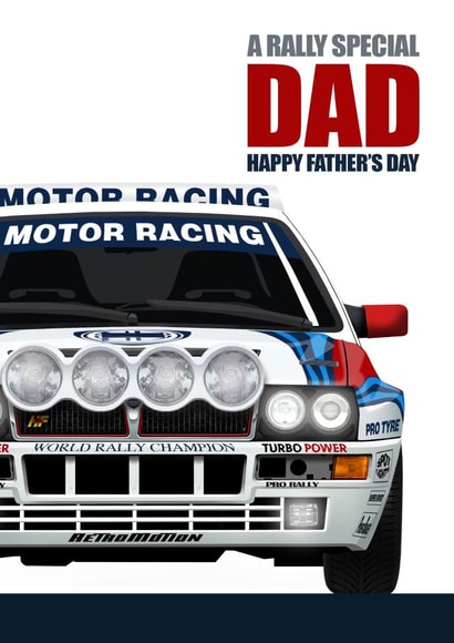 Father's Day Card - Rally Special Dad - Pun created by RetroMotion Artwork