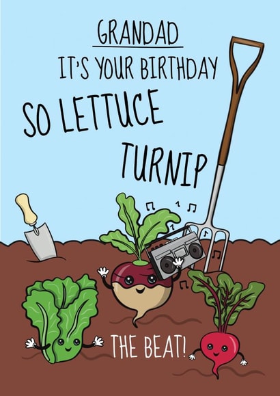 Gardening Birthday Card For Grandad - Funny Vegetable Pun created by @Cupsie's Creations