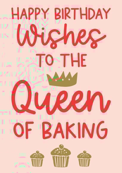 Fun Birthday card - Queen of Baking created by Word Up Creative