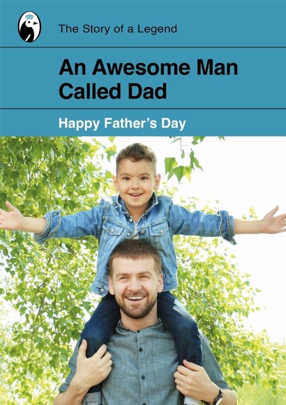 Retro Birthday card - An Awesome Man Called Dad - Book 1000 created by Yay Days