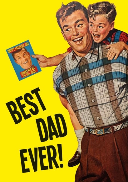 Retro Fathers Day Card - Best Dad Ever created by kissmekwik