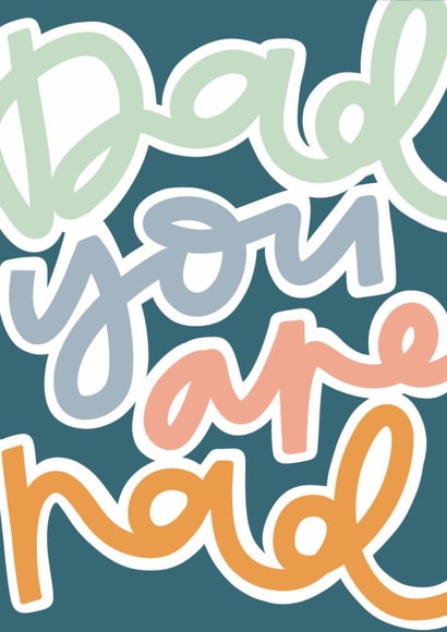 Handlettered Father's Day card for Rad Dads created by Josy Duck