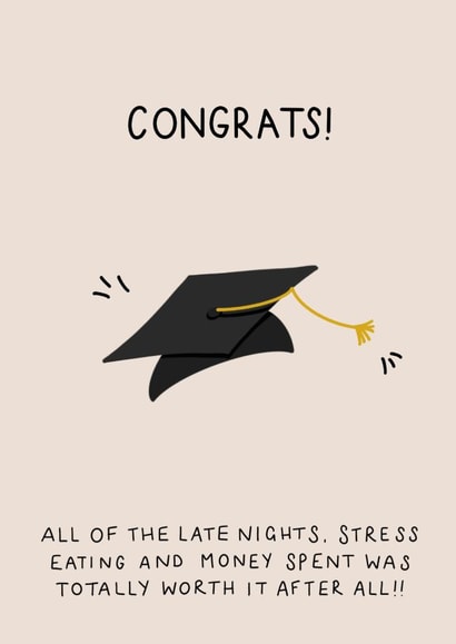 Funny Graduation Card - Celebrate Finishing University created by Dani White