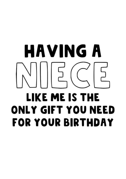 Funny Birthday Card - For Uncle or Aunt - From Niece Card created by The Blunt Badger