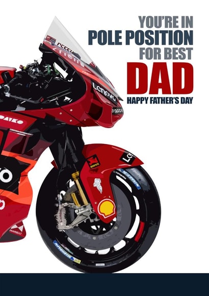 SUPERBIKE MOTOGP RACER Father's Day Card created by RetroMotion Artwork