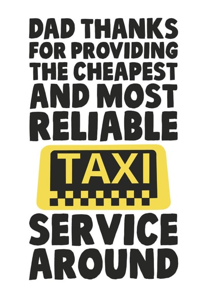 Cheeky Father's Day Card - Taxi Service created by Studio Doodles