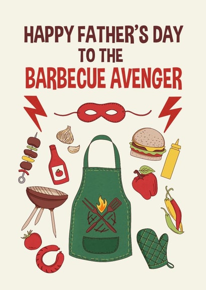 Funny Father’s Day card - Barbecue Avenger created by Kasia Cards
