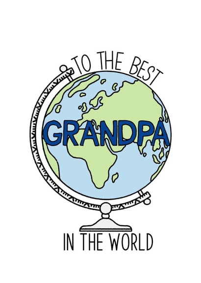 Happy Father’s Day, Grandpa Birthday, cute grandpa, for him, worlds best grandpa created by By Emma Dearling