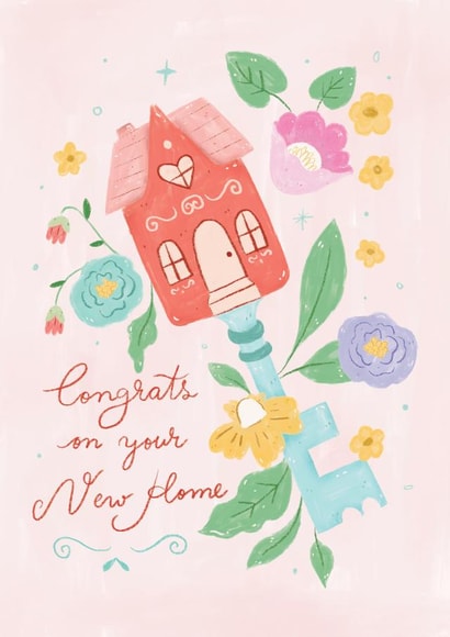 Sweet Key New Home Floral Congratulations Card created by Shivangi Rathi