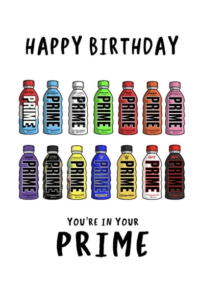 Prime card for You Tuber fans - You’re in your Prime created by Wonder illustration