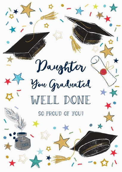 Fun graduation card for a special Daughter created by Katie Phythian Design