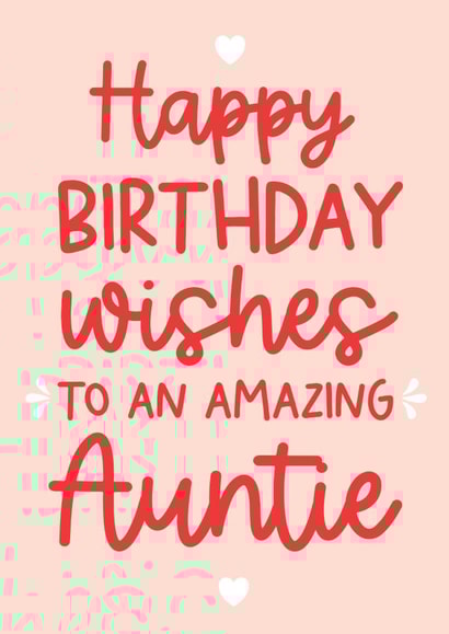 Happy Birthday to amazing Auntie fun and modern card created by Word Up Creative