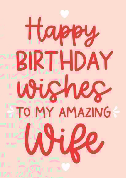 Cute and modern happy Birthday card for your Wife created by Word Up Creative