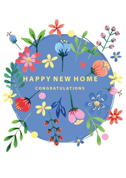 Floral New Home Card - Pretty Botanical New Home Card created by SABIVO Design by Sabina