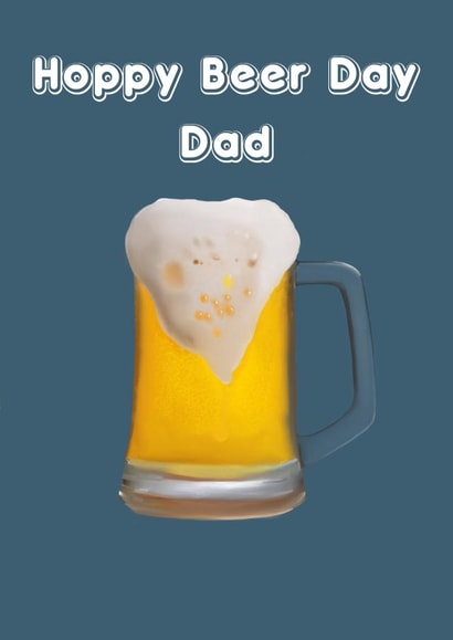Hoppy Beer Day , a card for beer drinking happy Dads created by Sarah Barker Illustrations