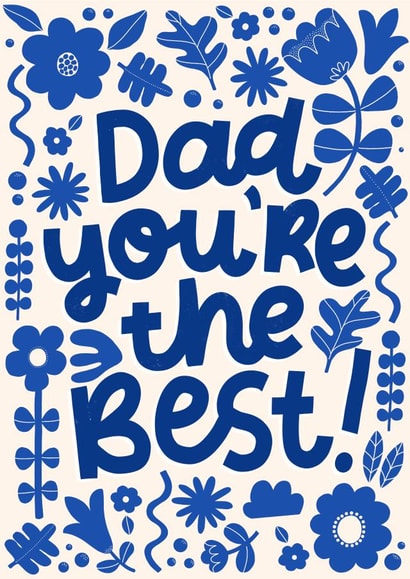 Pretty Father's Day Card - Dad, You're The Best! created by Leaf Lane Studio
