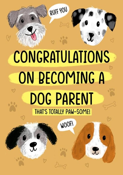 Cute Card For New Dog Owners created by Holly Bushnell Illustration