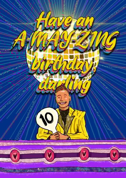 Funny Birthday Card - May - Strictly Come Dancing created by Rosie Johnson Illustrates