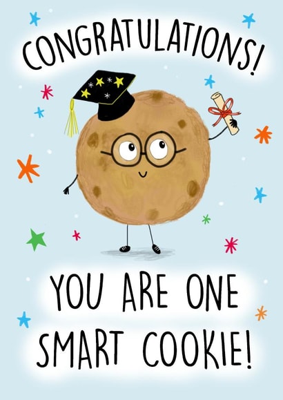 Cute Graduation Card - One Smart Cookie created by Holly Bushnell Illustration