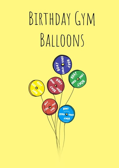 Funny Birthday Card - Gym Balloons created by Jess Elphick
