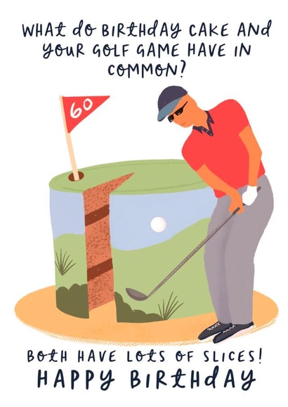 Funny birthday card - 60 yr old golfer created by patternmuse