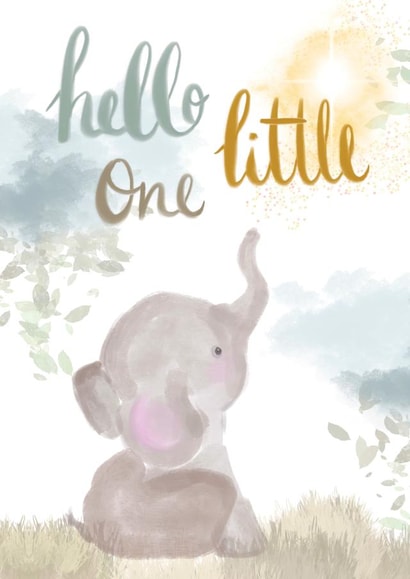 Cute Baby Elephant Card - New Baby created by Brainbox Candy