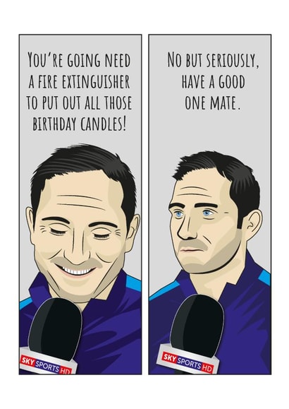 Funny Frank Lampard meme birthday card - no but seriously - Chelsea created by Harvsy Design