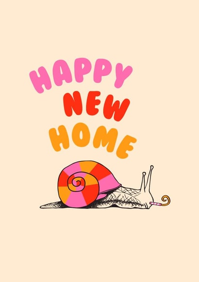Cute and Fun Happy New Home Card - Snail new home created by Peanut Designs