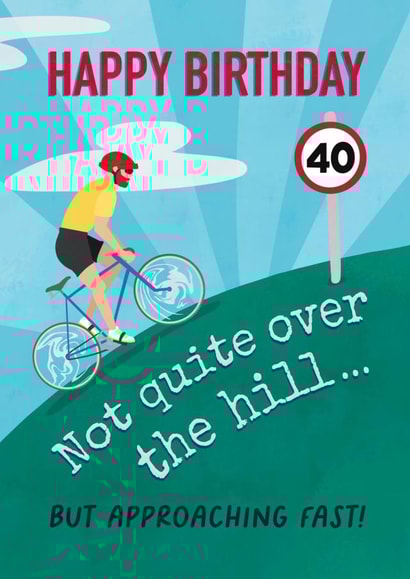 Funny 40th Birthday Card for Cycling Lovers created by Running with Scissors