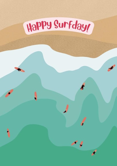 Cute surfing birthday card created by suzcreate