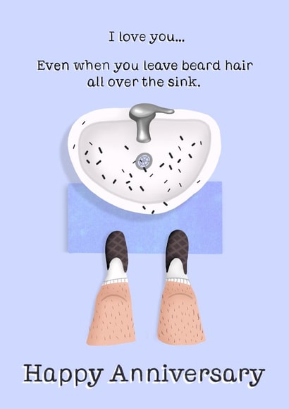 Funny Anniversary Card For Significant Other With Beard Hair. created by Things By Bam