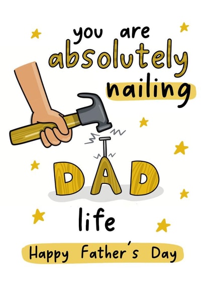 Cute Father's Day Card - Nailing Dad Life created by Gobbygifts