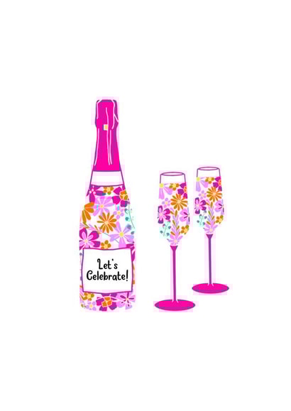 Cute Prosecco Celebration Birthday or Occasion Card created by Rebecca Stevens