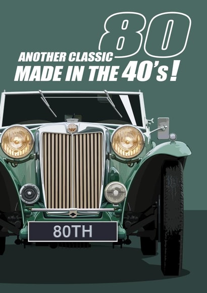 80th Birthday 1940's Classic Car created by RetroMotion Artwork