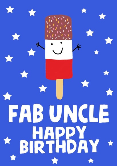 Cute Birthday Card - Fab Uncle created by tea please
