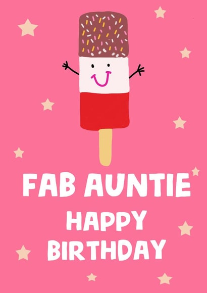Cute Birthday Card - Fab Auntie created by tea please