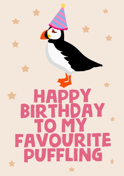 Cute Birthday Card - Favourite Puffling created by tea please