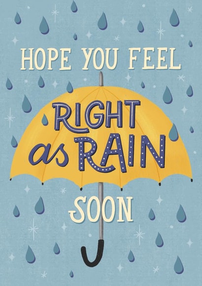 Cute Mental Health Card - Right as Rain created by Silky Rose Design