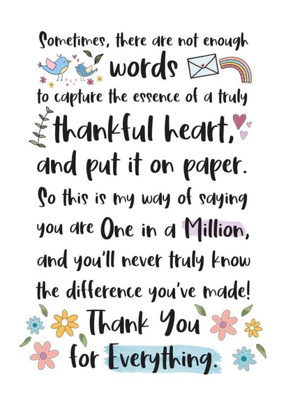 Heartfelt Thank You Card - One in a Million created by And You Can Quote Me