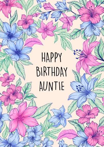 Pretty Birthday Card - Auntie created by Poppy & Mabel