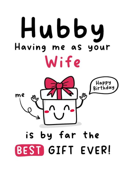 Funny birthday card - Husband - from Wife created by Gobbygifts