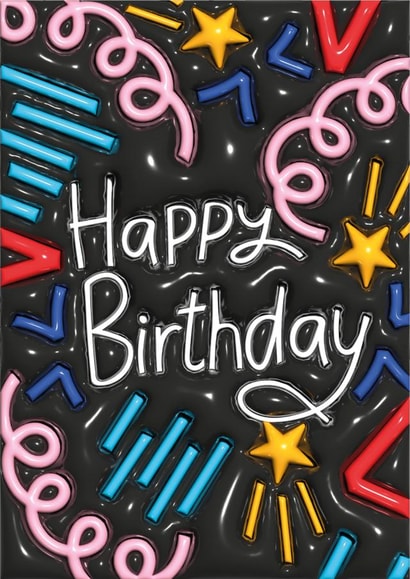 Happy Birthday card - Confetti Birthday card - Trendy Birthday card created by Vita Zuka Art