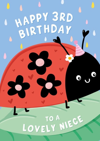 4th Birthday Card for Niece - Cute Ladybird created by Macie Dot Doodles